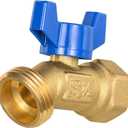 1 Pack ORIANSE Brass Garden Hose Bibb Valve Water Spigot 1/4-Turn Male Hose Bibb 1/2" Female NPT Inlet Connection with 3/4" GHT Water Hose Outlet Heavy-Brass Outdoor Faucet for Gardens and patios