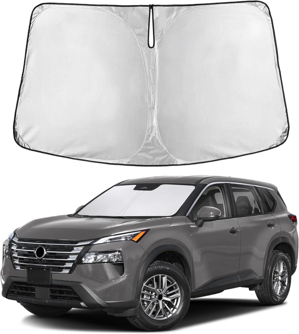 Autovir Windshield Sun Shade Fit for 2021-2024 2025 2026 Nissan Rogue Sunshade, Front Car Window Shades Sun Visor, Blocks UV Rays & Heat, Car Accessories