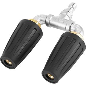 Raincovo Dual Turbo Nozzle Pressure Washer, 2.0mm Orifice Twin Turbo Nozzle, 360° Rotating Power Washer Nozzle, 4-6 GPM, 4000 PSI, 1/4 Inch Quick Connector