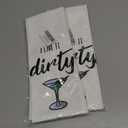 2 x Funny Dirty Martini Gift Martini Dish Towel DirtyMartini Cocktail Lovers Hand Towel Tea Towel for Home Kitchen Bar Decor