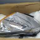 Headlights Assembly Compatible with 2008-2013 Nissan Rogue | 2014 2015 Nissan Rogue Select, Halogen Head Lights with Clear Lens Chrome Housing - LH+RH