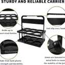 6-Cup Drink Carrier with Handle - Foldable Reusable Cup Holder for Large Drinks, Delivery Accessories for Doordash/Ubereats/Grubhub, Portable Beverage Carrier, Black