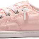 FUNKYMONKEY Girls Canvas Sneakers Lace up Lightweight Casual School Shoes for Toddler/Little Kids (Pink)
