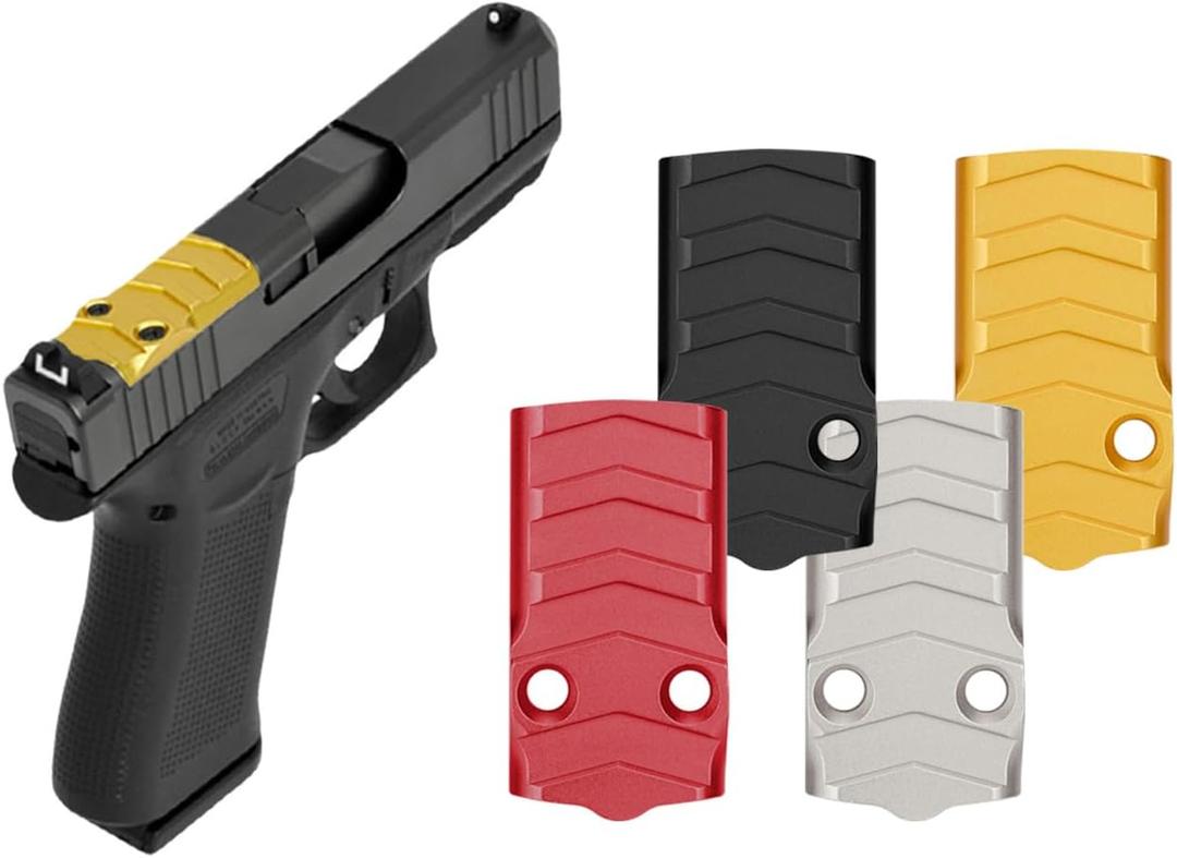NDZ Performance Optic Cover Plate for Glock 43X & 48 – Fits MOS Slides Only, CNC Machined 6061 Aluminum, Aspis Cut, Anodized, Made in USA, Gold