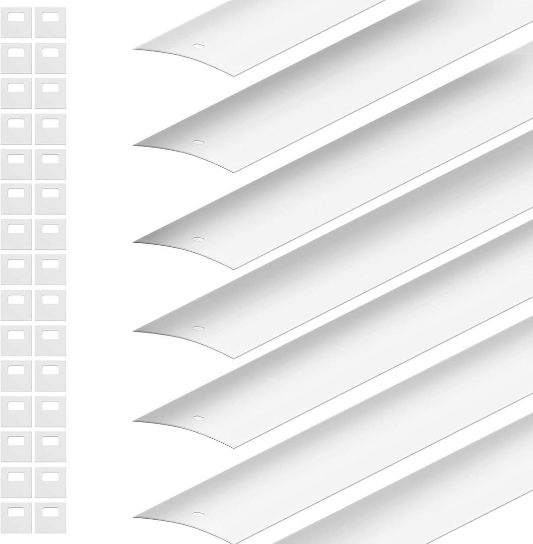 Nuanchu 5 PCS Vertical Blind Replacement Slats PVC Vertical Blind Slats Replacement Parts and 30 Pieces Clear Repair Tabs Repair Fixers for Sliding Door Window(White)