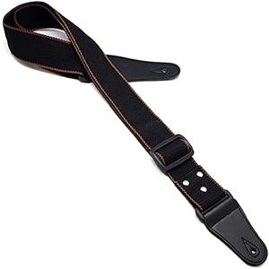 Adjustable Pure Cotton Electric Guitar Strap Belt for Acoustic Guitar Bass Musical Instrument Accessories (Black)