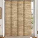 Lazblinds Adjustable Vertical Blinds - Woven Texture Paper Panel Blinds for Patio Doors & Room Dividers, Extendable Track (45 3/4" - 82 5/8" W), Trimmable to 96" H, SleekLoom Khaki