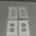 Single Duplex Outlet Cover Plate, 4-Pack White Belaire Beaded Metal Wall Plate 1 Gang, Light Switch Cover, for Receptacle Light Switch, Switch Cover Decorative Wallplate, Durable