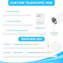 White Tension Curtain Rod for Windows 28 to 48 inch, Adjustable Expandable Pressure Spring Curtain Rod No Drilling, 7/8" Curtain Rod for Bedroom Doorway Closet Door