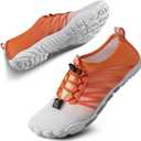 SEEKWAY Water Shoes Men Women Adult Quick-Dry Aqua Sock Barefoot for Beach Swim River Pool Lake Hiking Kayaking Surfing (1i-418 Gradient Orange White), 9 Women/8 Men