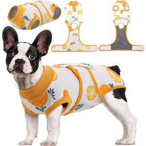 Kuoser Recovery Suit for Dogs Cats After Surgery, Professional Pet Recovery Shirt Dog Abdominal Wounds Bandages, Substitute E-Collar & Cone,Prevent Licking Dog Onesies Pet Surgery Recovery Suit, Size: Medium
