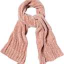 SOJOS Lightweight Ultra Soft Chenille Ribbed Thick Scarf Knit Shawl for Women for Fall Winter Shawl Wrap SC326 (Pink)