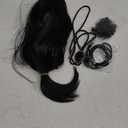 Adult Men Short Black Pigtail Synthetic Hair Wigs with Bolo Tie for Costume Cosplay Halloween Party