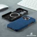 AKANTRA Alcantara Case for Apple iPhone 15, Handmade Half-Wrapped Synthetic Suede Cover, Compatible with Magsafe Wireless Charging (iPhone15, Gray)