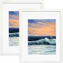 LUCKYLIFE 16x20 Picture Frames White Poster Frame, Display 11x14 with Mat or 16x20 without Mat, Wall Photo Frame, Pack of 2