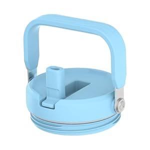 Cafezi Replacement Lid with Flip Straw and Top Handle, 30oz/ 40oz/ 50oz/ 64oz Tumbler, Screw On Lid (Sky Blue)