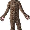 Cat Costume Kids Halloween Animal Onesie for Girls Boys (Brown, S)