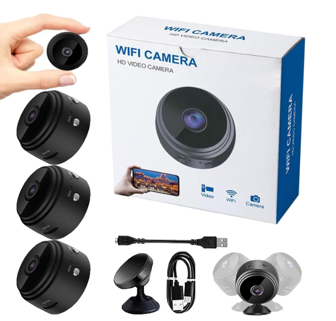 2026 New Magnetic Mini Security Camera 1080p Outdoor and Indoor Use Home Security Camera Night Vision Motion Detection (Black*3)