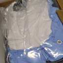 Huukeay 4 Pack Women's Maternity Shirts, Crew Neck Maternity Top Short Sleeve Casual Cotton Tee Side Ruched Pregnancy Clothes (Medium, Black, White, Dark Gray, Light Blue)