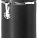 Oggi Stainless Steel Kitchen Canister 62 fl oz, Black - Airtight Clamp Lid, Clear See-Thru Top - Ideal for Kitchen Storage, Food Storage, Pantry Storage. Large Size 5" x 7.5".