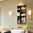 Recessed Medicine Cabinets for Bathroom with Mirror: 20x30 Wall Mount Mirrored Vanity Chest - 20 x 30 inch Large Storage Cabinet with Adjustable Shelves - Brushed Nickel Frame