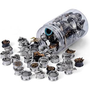 10 Pairs Stainless Steel ear Gauges Plugs and Tunnels Expander Stretcher For Women Men Body Piercing Jewelry