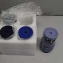 Glass Cups with Lids and Straws (4 Pack), 16oz Drinking Glasses Set with Silicone Sleeves for Coffee Bar Accessories Iced Coffee Cups with Lids, Glass Tumbler Reusable for Gifts (Navy)