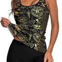 HUNTFAMI Tankinis Swim Suits for Women Two Piece 2025 Womens Bathing Suits Holiday Beachwear Women with Boyshorts (Medium, Dragon)