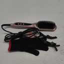 LANDOT Inoic Hair Straightener Brush for Smooth, Frizz-Free Results - Electric Heated Ceramic Straightening Brush Dual Voltage - Fast Heating Adjust Temp 250-450F for All Hair Types