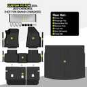 Floor Mat Set for 2026 Jeep Cherokee Hybrid(Not for Grand Cherokee) | All Weather TPE Floor Liners and Trunk Mat and Backrest Mats and Cargo Net and Door Sill Guards for Cherokee Accessories