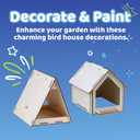 Neliblu Bird Houses to Paint for Kids - Wooden - 12 Pc, Plywood, Durable Material, Educational Fun, Complete Set, Child-Safe, Bulk Crafts - Paint a Bird House Kit for Kids