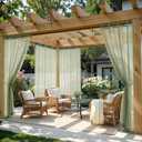 MIULEE Outdoor Curtain for Patio Waterproof, 4 Panels Grommet Outside Sheer Curtains for Gazebo/Pergola/Cabana/Porch, 54 x 90 Inch Long, Sage Green