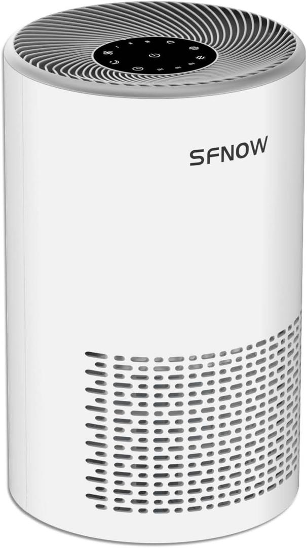 Air Purifiers for Home Pets Hair in Bedroom, Air Cleaner Covers Up to 1050 ft Remove Smoke Pollen Dander Hair Smell, with HEPA Sleep Mode For Home Office Living Room Drom, SAP300C, White