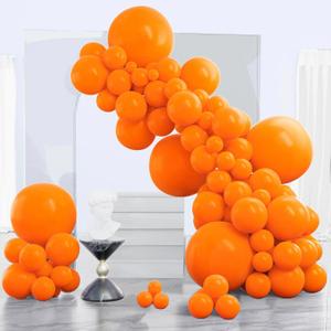 PartyWoo Orange Balloons 130pcs Different Sizes of 18 12 10 5 Inch Matte Fall Balloon Arch Kit Garland for Thanksgiving Halloween Little Cutie Baby Shower Birthday Party Decorations Orange-Y9