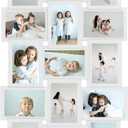 HELLO LAURA Photo Collage Frame 4x6 for Wall Decor - Family Picture Frames Gallery Display Multiple Photos - White, 40 x 1 x 18.5 inches