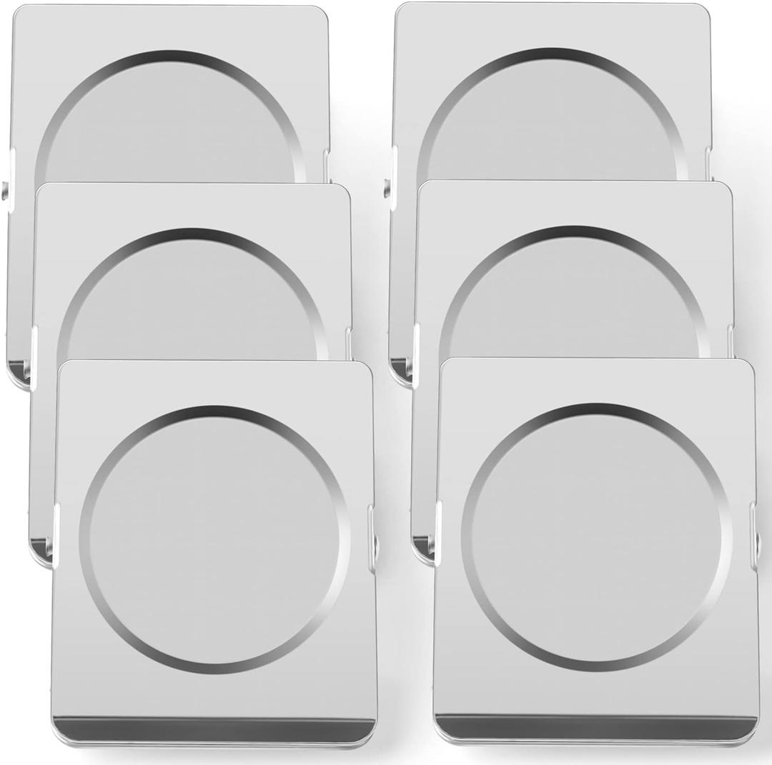 Grtard 6 Pack Extra Large Magnetic Clips Heavy Duty, Stainless Steel Meta Magnet Clips for Fridge, Magnets with Clips, Strong Fridge Magnets for Locker, Whiteboard, Photo Display to-do List (Silver)