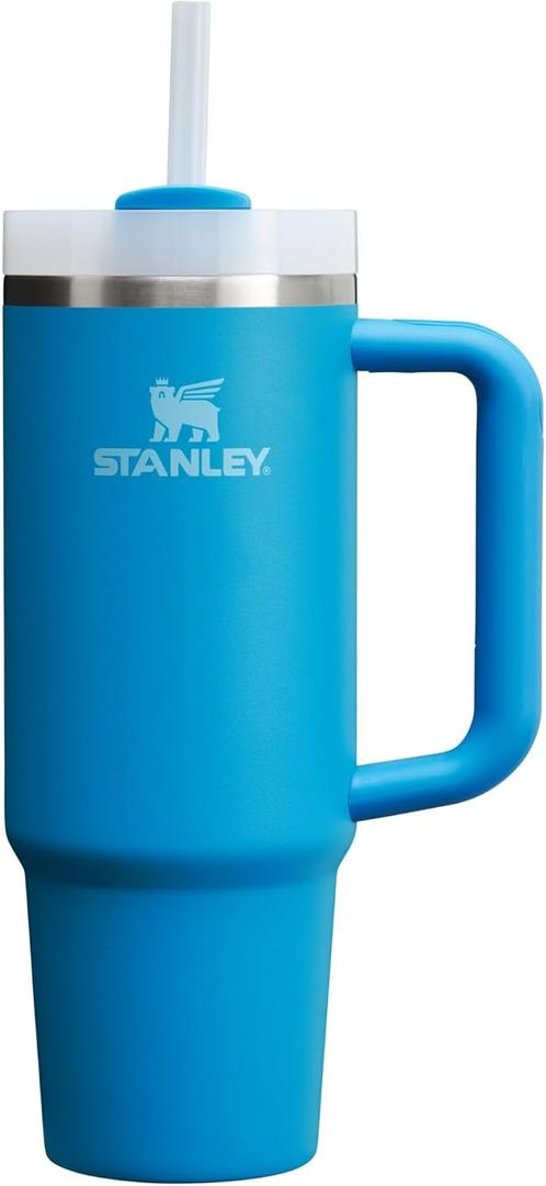 STANLEY Quencher H2.0 Tumbler with Handle and Straw 30 oz | Flowstate 3-Position Lid | Cup Holder Compatible for Travel | Insulated Stainless Steel Cup | BPA-Free | Azure