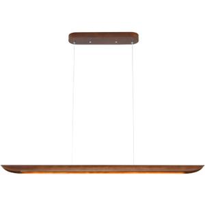 39" Wood Linear Pendant Light Modern Dimmable Kitchen Island Lighting with Remote 24W LED Island Lights Adjustable Linear Chandelier for Dinning Room Light Fixture, Bar, Pool Table Light Walnut Color