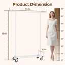 HYSEYY Clothes Rack, Clothing Rack for Hanging Clothes, Rolling Garment Rack Sturdy Coat Rack Portable Wardrobe Rack Metal Closet Rack for Bedroom Laundry Living Room, White