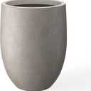 Kante 21.7" H Buff Concrete Tall Planter, Large Outdoor Indoor Decorative Pot with Drainage Hole and Rubber Plug, Modern Round Style for Home and Garden