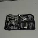 Manicure kit Personal Care Mens Grooming Kit, 30 in 1 Professional Nails Kit Pedicure Kit, Nail Clippers for Men and Beauty Tool Portable Set, with Luxurious Travel Case (Black)