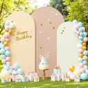 Arch Backdrop Cover Set of 3 Cream Champagne Nude Wedding Arch Covers Spandex Backdrop Stand Cover for Birthday Party Ceremony Bridal Baby Shower Banquet Decoration 4FT 5FT 6FT