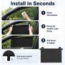 Car Window Shade for Side Windows, 2 Pack Retractable Sun Shade for Car with Strong Suction Cups, Roller Sunshade Blocks Heat UV Rays and Glare for Baby Kids Pets Passengers (M: 17.1"x19.6")