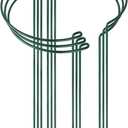 HiGift 6 Pack 24 Inch Plant Stakes, 10" Wide x 24" High Half Round Metal Peony Cages and Support, Green Garden Plant Stake Plant Support Ring Border for Peony Tomato,Hydrangea,Flower Indoor Outdoor