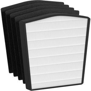 True HEPA Filter Replacement Compatible with LivePure Bali Series LP550TH, LP550THP Multi-Room Whole House Air Cleaner Purifier, Part Number LP550THP, 1 x HEPA Filter & 4 x Carbon Filter