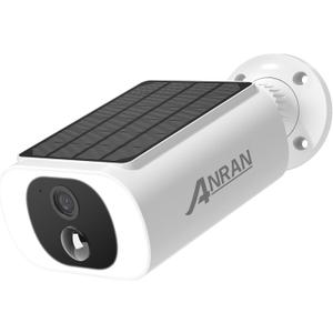 ANRAN 2K Solar Security Cameras Wireless Outdoor, 2.4Ghz WiFi Surveillance Outdoor Camera for Home Security with Embedded Solar Panel, Color Night Vision, 2-Way Talk, IP67 Waterproof, Work with Alexa (3MP-White)