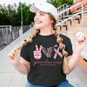 Breast Cancer Awareness Shirts Women Pink Ribbon T-Shirts Cancer Fighter Leopard Heart Graphic Tee Short Sleeve Tops (Gray, M)