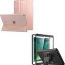 MoKo Case Fit 2018/2017 iPad 9.7 6th/5th Generation - [Heavy Duty] Shockproof Full Body Rugged Hybrid Cover with Built-in Screen Protector with PC case