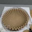 10" Large Decorative Bowl decor, Scalloped Bowls for Modern Home Decor,Ruffle Decor,Stylish Key Bowl for Entry Table, Decorative Fruit Bowl for Kitchen Counter, Artificial Stone Beige