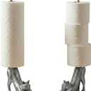 Comfify Yoga Cat Decorative Paper Towel Holder or Toilet Paper Holder - Adorable Downward Dog Pose Kitty- Cast Iron Paper Towel Stand - Antiqued Cast Iron White Color - 18.5" - Silver with Black